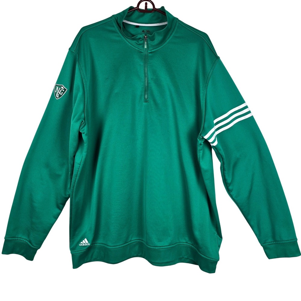 Adidas Golf‎ Climalite Green Quarter Zip Pullover Mens 2XL Golf Sweater Crest